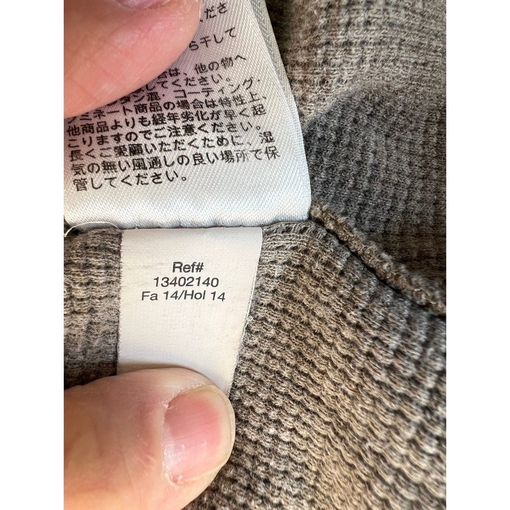 Eddie Bauer Waffle Thermal 3XL Taupe Greige Oversized Slouchy Grunge Baggy Crew - Picture 8 of 13